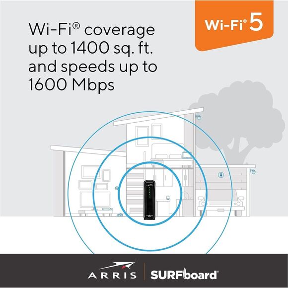 ARRIS SBG10 SURFboard DOCSIS 3.0 Cable Modem & Wi-Fi® Router - New - Picture 5 of 7